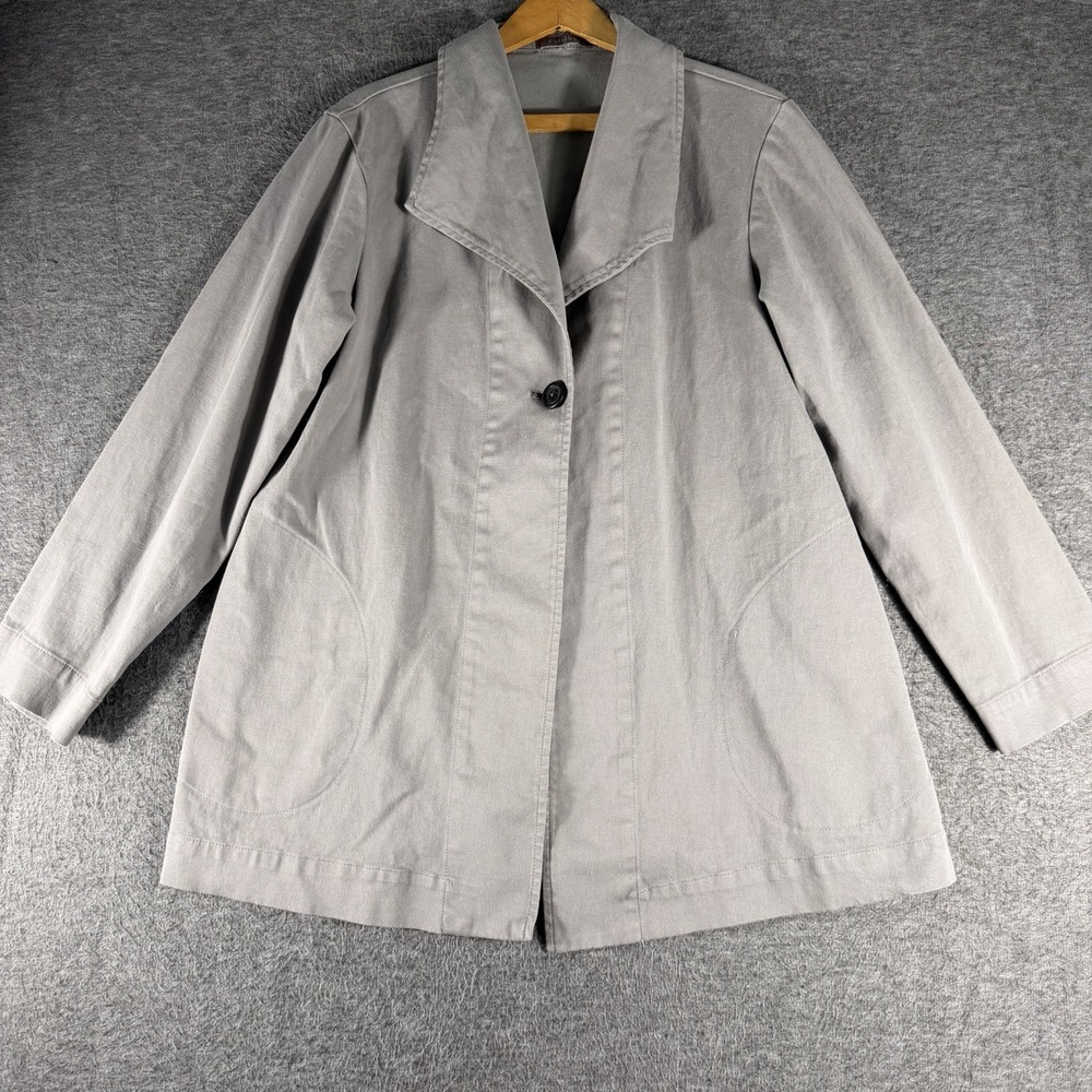 Cut Loose Gray One Button Jacket Oversized Pockets Lagenlook Minimalist Size S